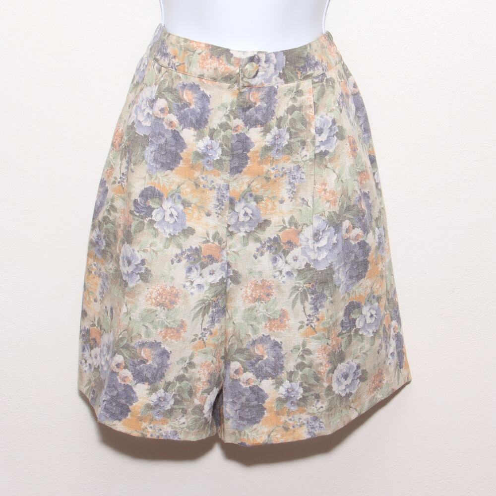 A_Vintage Fundamental Things Floral High waist culottes wide leg shorts Size 10P